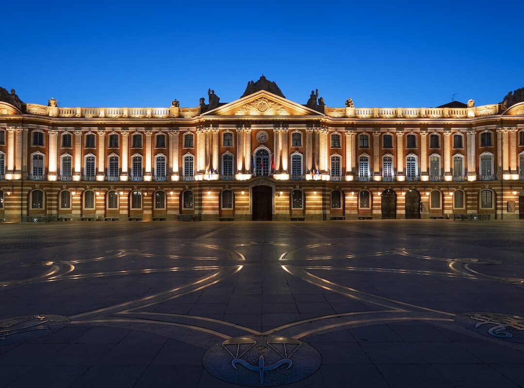 View of Capitole or City Hall is the municipal administration of the Toulouse city